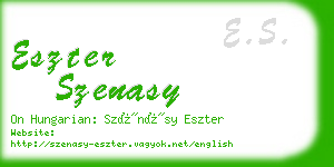 eszter szenasy business card